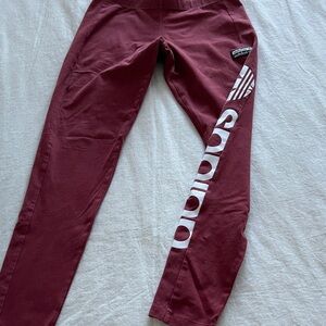 Adidas Women's rust color  Leggings with White Logo